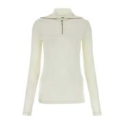 Jil Sander Ivory Tröja Polyester Blandning White, Dam