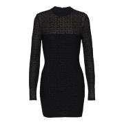 Balmain PB Labyrinth stickad klänning Black, Dam