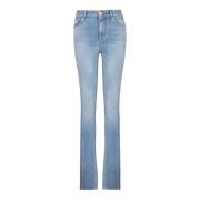 Balmain Ljusblå denim slim-fit jeans Blue, Dam