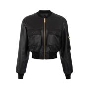 Elisabetta Franchi Leather Jackets Black, Dam