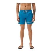 Bikkembergs Logo Print Badshorts - Blå Blue, Herr