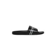 Bikkembergs Platta PVC-mules med logotyptryck Black, Herr