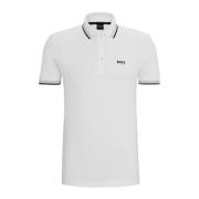 Hugo Boss Kontrast Logo Polo Shirt Paddy Model White, Herr