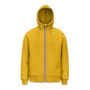 K-Way Gul hoodie med frontlogo dragkedja Yellow, Herr