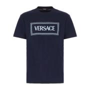 Versace Casual Bomull T-shirt Blue, Herr