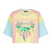 Balmain T-shirt med palmträ signaturtryck Multicolor, Dam
