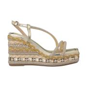 Alma EN Pena Rhinestone Strappy Kilklack Sandal Yellow, Dam