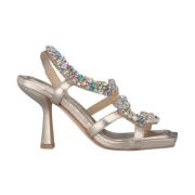 Alma EN Pena Orm Hälad Sandal med Strass Detaljer Yellow, Dam