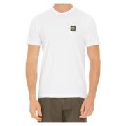 Belstaff Vita T-shirts och Polos med Rak Nederkant White, Herr