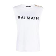 Balmain Vita T-shirts & Polos för kvinnor White, Dam