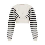 Jean Paul Gaultier Räfflad Mariniere Crop Pullover Multicolor, Dam