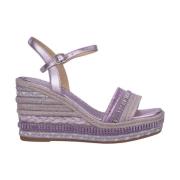 Alma EN Pena Rhinestone Wedge Sandal med Flätad Detalj Purple, Dam