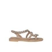 Alma EN Pena Ormdekorerad fyrkantig tå sandal Beige, Dam