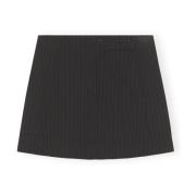 Ganni Elegant Pinstripe Mini Skirt Black, Dam