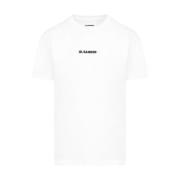 Jil Sander Vit T-shirt Crew Neck Kort Ärm White, Herr