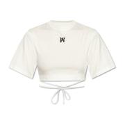 Palm Angels T-shirt knuten bak med snören White, Dam