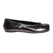 Maison Margiela Grå Läder Ballerina Pumps Black, Dam