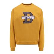 Drole de Monsieur Gul Sweatshirt Crew-Neck Broderad Logotyp Yellow, He...