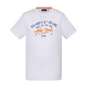 Schott NYC Bomull T-shirt - Toby White, Herr