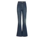 Balmain Vintage utsvängda jeans Blue, Dam