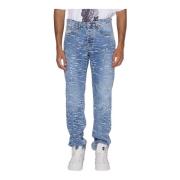 John Richmond Smala Jeans med Mönster och Bältesögla Blue, Herr