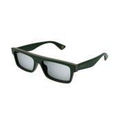 Gucci Grön Båge Silver Lins Solglasögon Green, Unisex