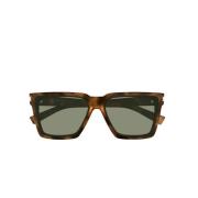 Saint Laurent Fyrkantiga Acetat solglasögon i brun sköldpadda Brown, U...