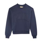 Paloma Wool Navy Crew Neck Sweatshirt med Applique Blue, Dam