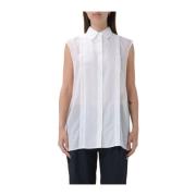 Aspesi Vit ärmlös skjorta med italiensk krage White, Dam