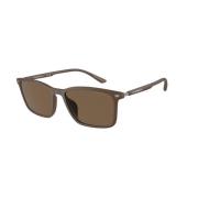 Emporio Armani Brun Ram Mörkbrun Lins Solglasögon Brown, Unisex