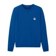 Jott Grundläggande Camden Sweatshirt - Blå Logo Print Blue, Herr