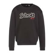 Schott NYC Ikonisk Fleece Sweatshirt - Grå Gray, Herr