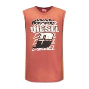 Diesel Ärmelös T-shirt 'T-Bisco-Stripe' Brown, Herr