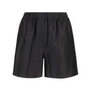 Max Mara Elegant Bomull Boxer Stil Svarta Shorts Black, Dam