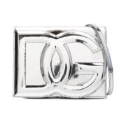 Dolce & Gabbana Silver Axelväska med DG Logo Gray, Dam