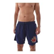 Cavalli Class Logo Print Badshorts - Blå Blue, Herr