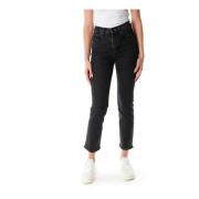 Armedangels Hög Midja Straight Leg Jeans Gray, Dam