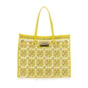 Dolce & Gabbana Gul Toteväska med Logo Plaque Yellow, Dam