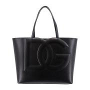 Dolce & Gabbana Monogram Läder Axelväska Black, Dam