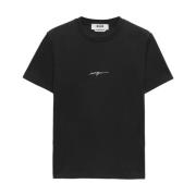 Msgm Svart Logo Print Crew Neck T-shirt Black, Dam