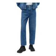 Moncler Klassiska Cropped Jeans Blue, Dam