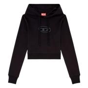 Diesel Slimmy Hood Felpa Sweatshirt Black, Dam