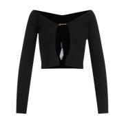 Jacquemus Svart Viskos Cardigan Sweater Black, Dam