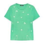 Elena Mirò Broderad T-shirt med pärlor Green, Dam