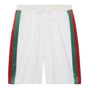 Gucci Logo Web Detail Terry Cloth Shorts White, Herr