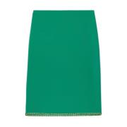 Elena Mirò Elegant handgjord broderad kjol Green, Dam