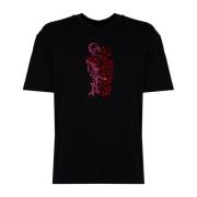 Les Hommes Elegant Rund Hals T-shirt Black, Herr