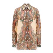 Zimmermann Multifärgad Oversize Skjorta med Pärlstängning Multicolor, ...