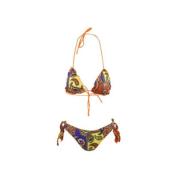 4Giveness Mönstrad Bikini med Orange Snören Multicolor, Dam