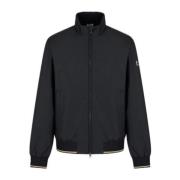 Emporio Armani EA7 Svart Bomberjacka med Guldlogga Black, Herr